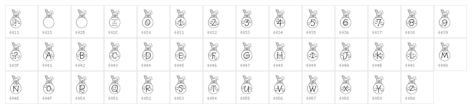 RMBunny Character Map