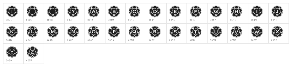 RMCalli3 Character Map