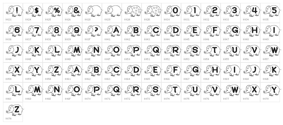 RMElephant4 Character Map