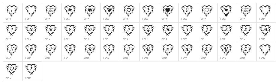 RMFlwrHt Character Map