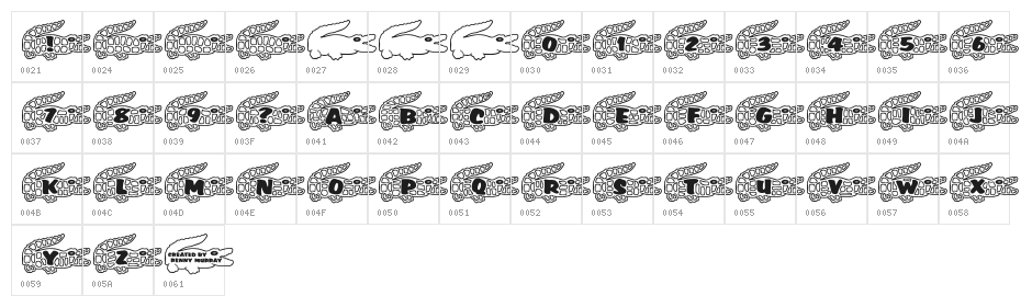 RMGator Character Map