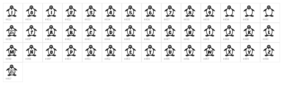 RMPenquin Character Map