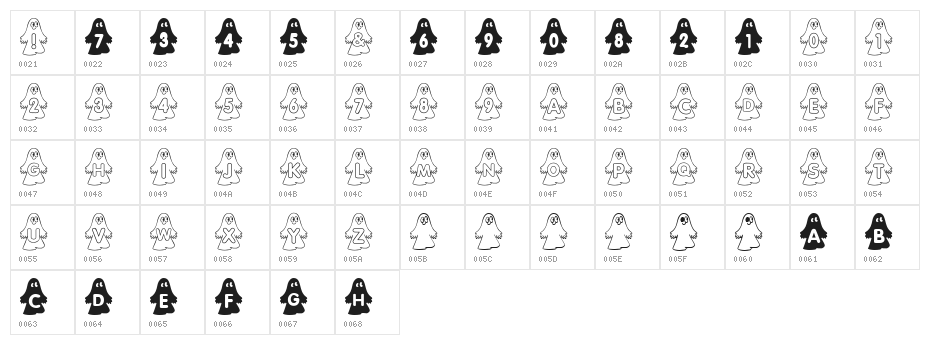 rmghost4  graphic Character Map