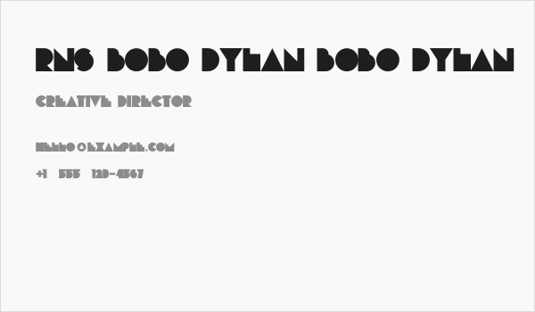 RNS Bobo Dylan Bobo Dylan Business Card