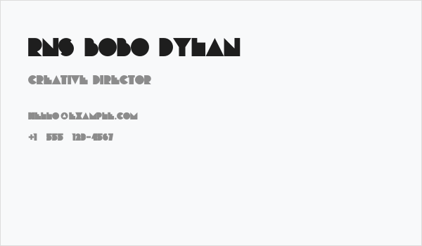 RNS Bobo Dylan Business Card