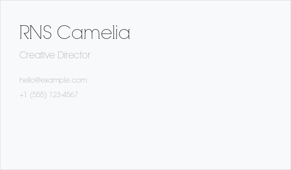 RNS Camelia Business Card