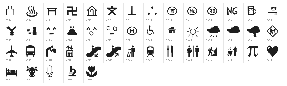 rndsymbz Character Map