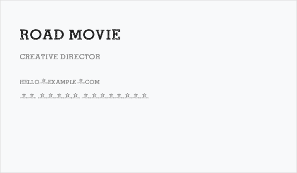 ROAD MOVIE Business Card