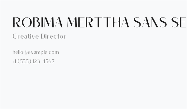 ROBIMA MERTTHA SANS SERIF Business Card