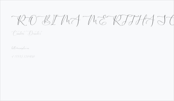 ROBIMA MERTTHA SCRIPT Business Card