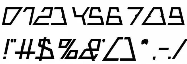 ROBOTIC Bold Italic Font OTHER CHARS