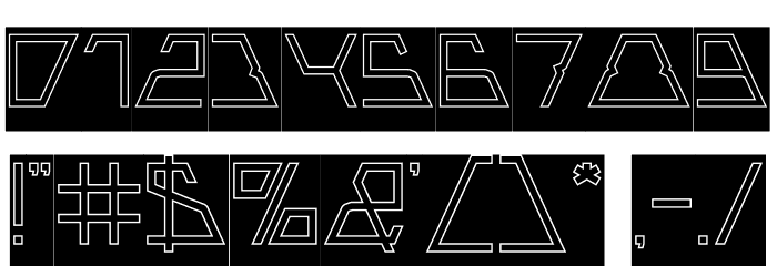 ROBOTIC-Hollow-Inverse Font OTHER CHARS
