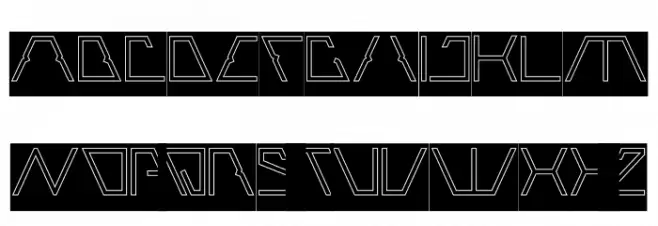 ROBOTIC-Hollow-Inverse Schriftart Groß