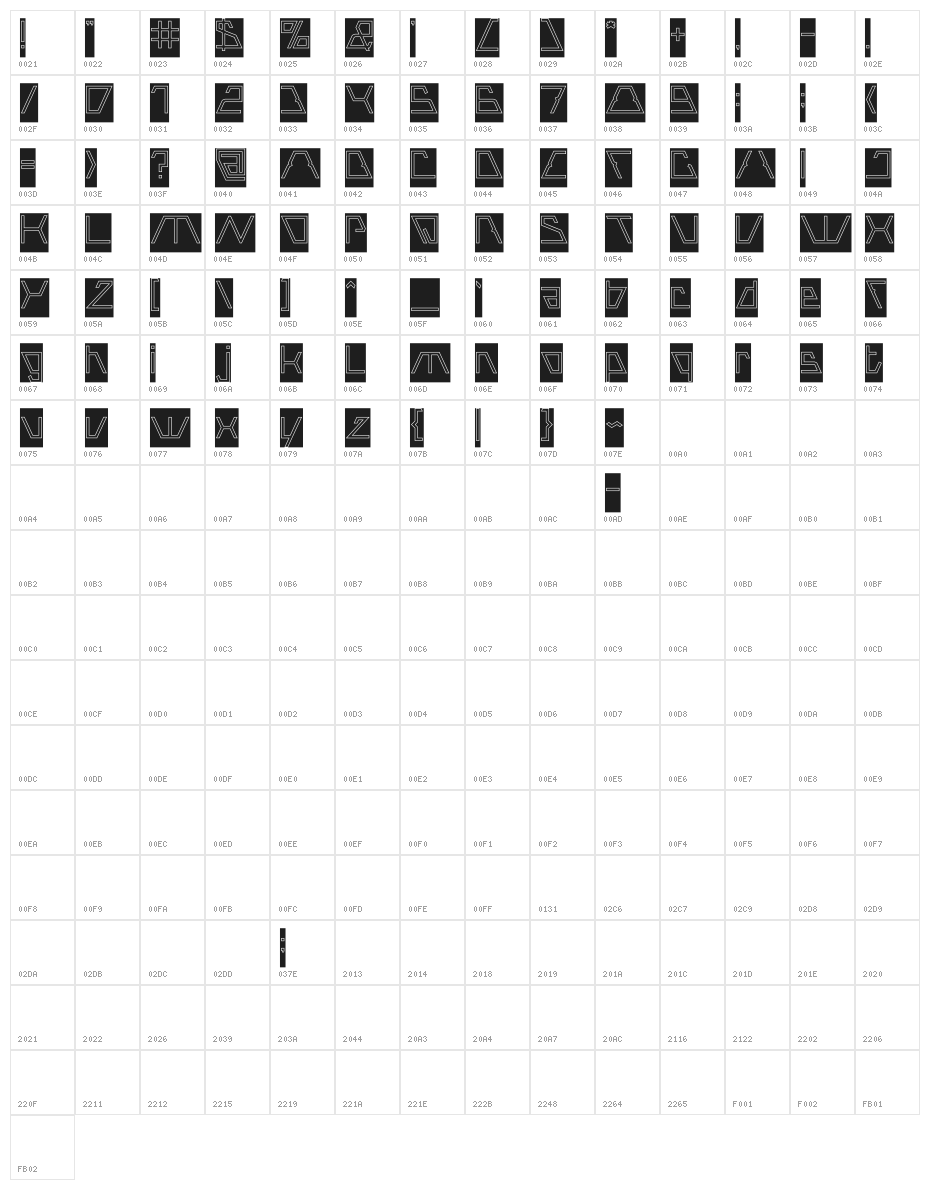 ROBOTIC-Hollow-Inverse Character Map