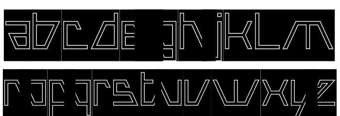 ROBOTIC-Hollow-Inverse Font LOWERCASE