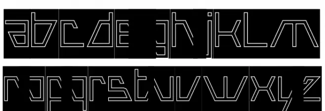 ROBOTIC-Hollow-Inverse Font LOWERCASE
