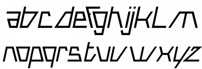 ROBOTIC Italic फ़ॉन्ट लोअरकेस