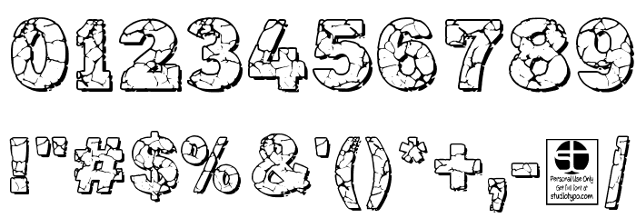 ROCK-ON Shadowed Demo Font OTHER CHARS