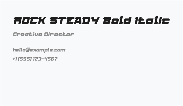 ROCK STEADY Bold Italic Business Card
