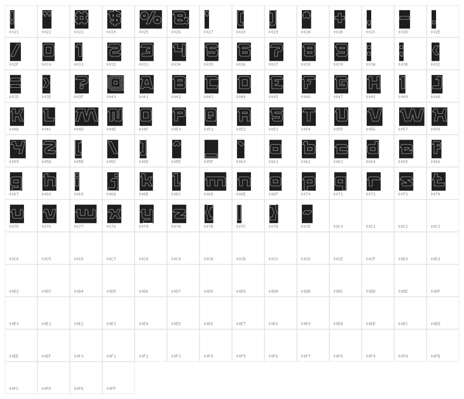 ROCK STEADY-Hollow-Inverse Character Map