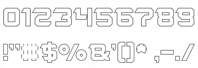 ROCK STEADY-Hollow Font OTHER CHARS