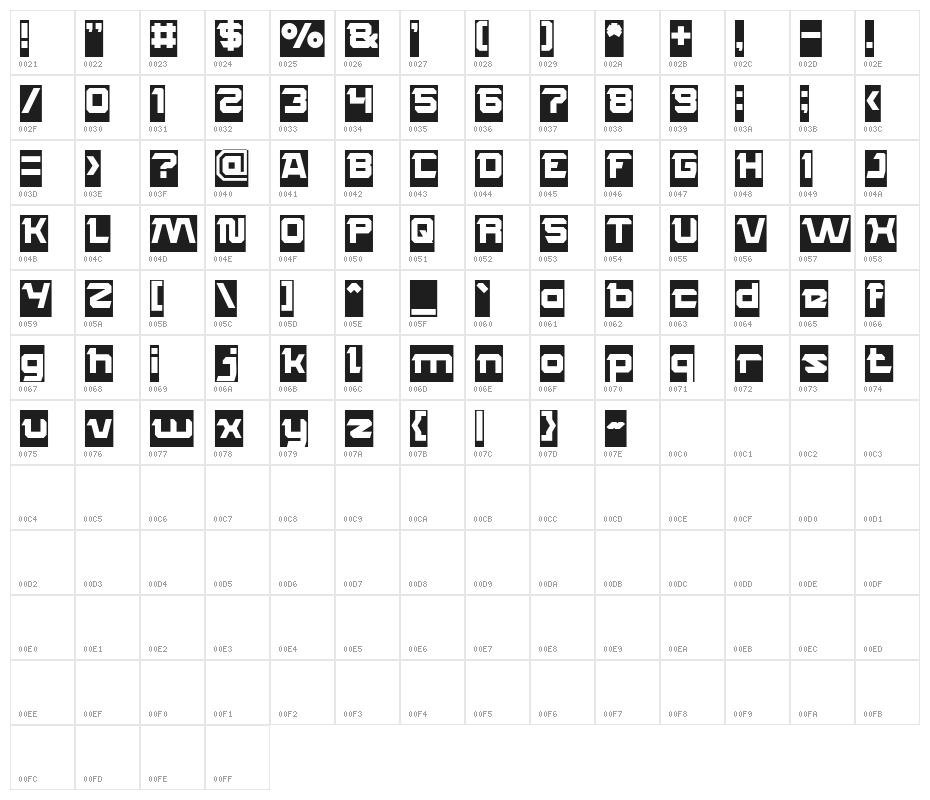 ROCK STEADY-Inverse Character Map
