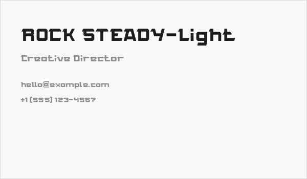 ROCK STEADY-Light Business Card