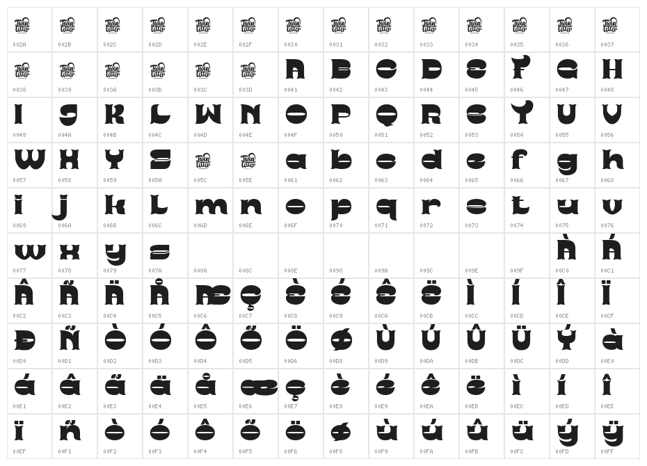 ROGES Regular Character Map