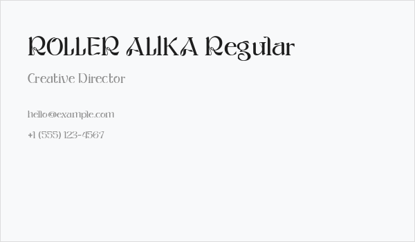 ROLLER ALIKA Regular Business Card