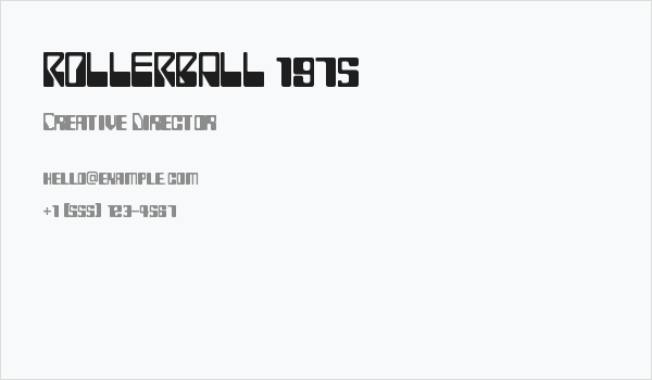 ROLLERBALL 1975 Business Card