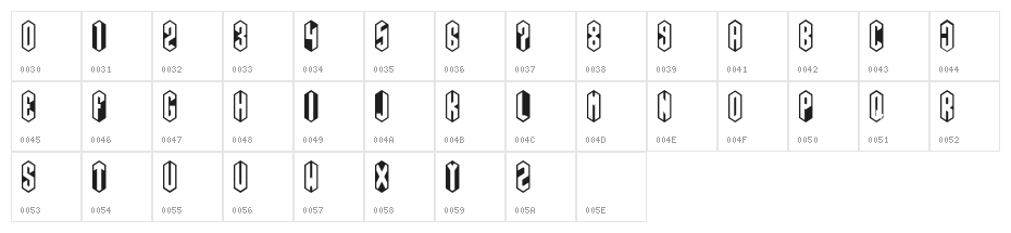ROMB Regular Character Map