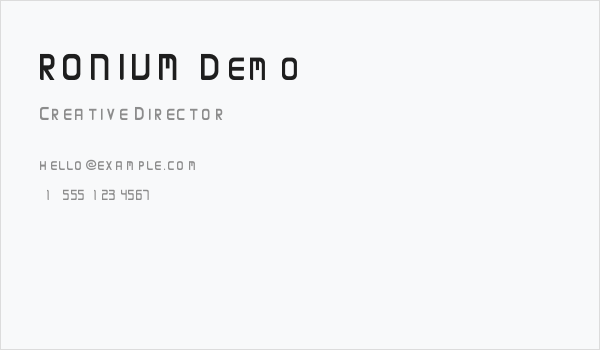 RONIUM Demo Business Card