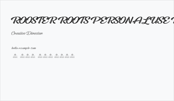 ROOSTER ROOTS PERSONAL USE Regular Business Card