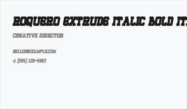 ROQUERO Extrude Italic Bold Italic Business Card