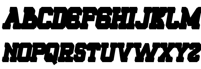 ROQUERO Extrude Italic Bold Italic Font LOWERCASE