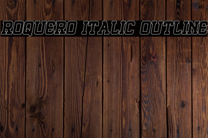ROQUERO Italic Outline Example 1