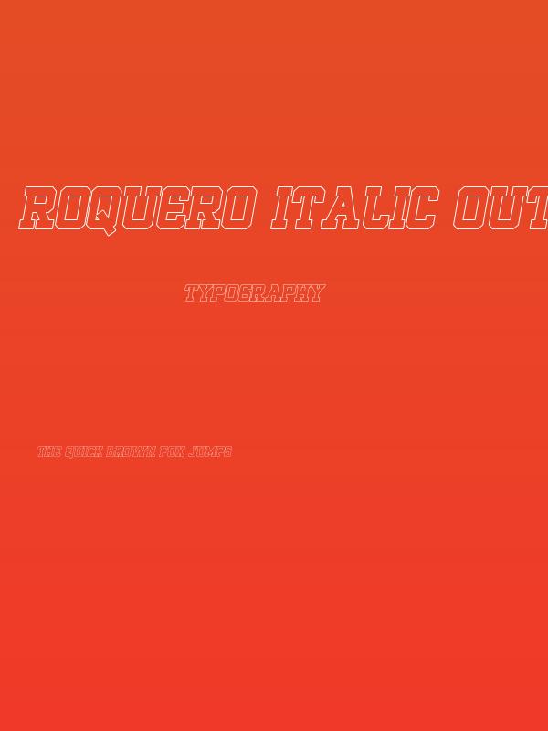 ROQUERO Italic Outline Poster