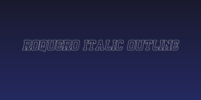 ROQUERO Italic Outline Social Header