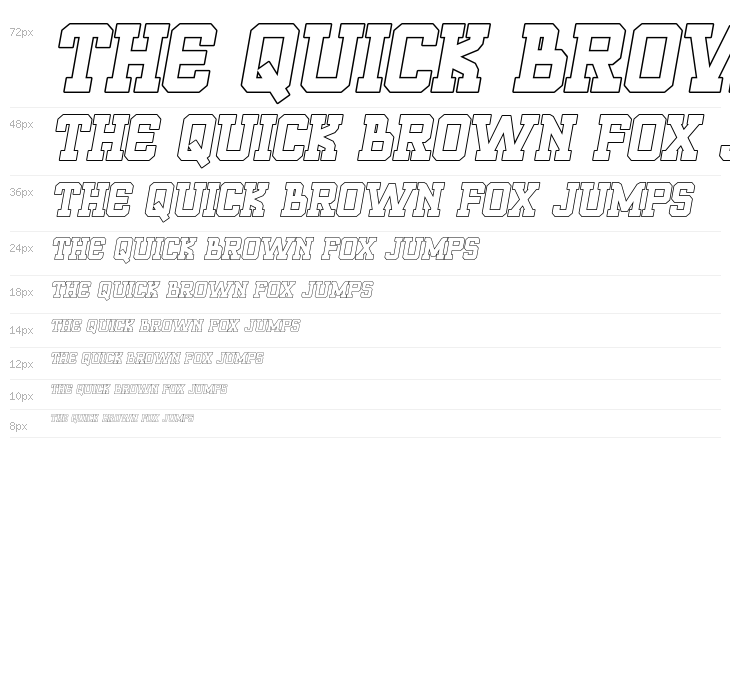 ROQUERO Italic Outline Waterfall