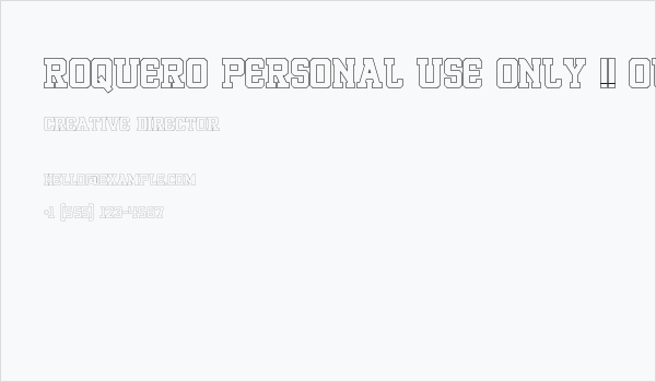 ROQUERO Personal Use Only !! Outline Business Card