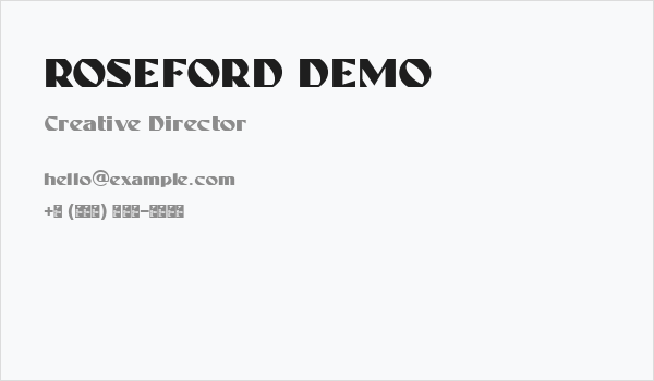 ROSEFORD DEMO Business Card