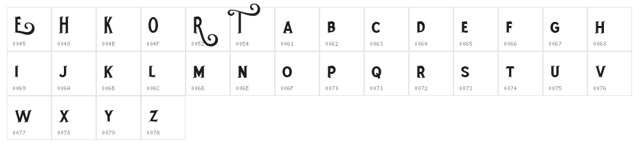 ROTHE DEMO Regular Character Map