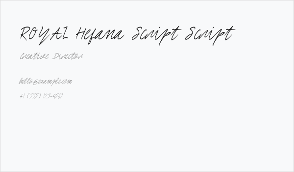 ROYAL Hefana Script Script Business Card