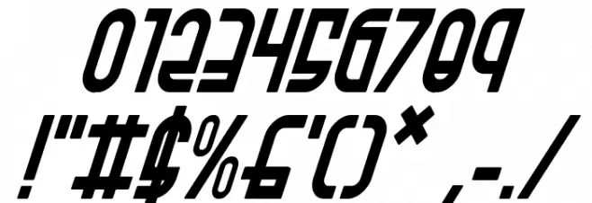 Ro'Ki'Kier Condensed Italic Font OTHER CHARS