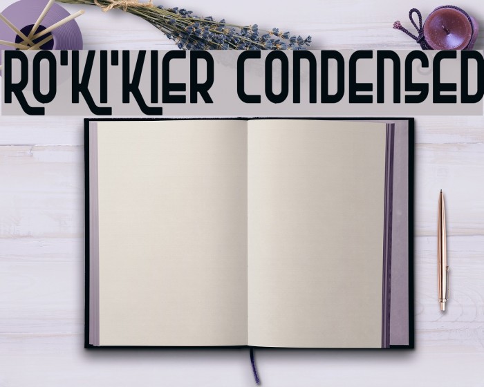 Ro'Ki'Kier Condensed Font examples