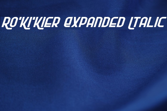 Ro'Ki'Kier Expanded Italic Font examples
