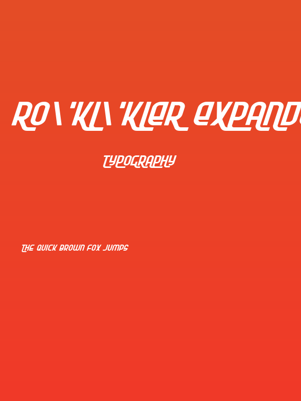 Ro'Ki'Kier Expanded Italic Poster