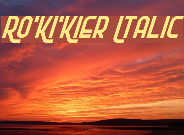Ro'Ki'Kier Italic Font examples