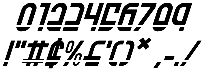 Ro'Ki'Kier Laser Italic Font OTHER CHARS