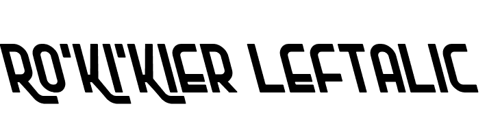 Ro'Ki'Kier Leftalic  नि: शुल्क फ़ॉन्ट्स डाउनलोड